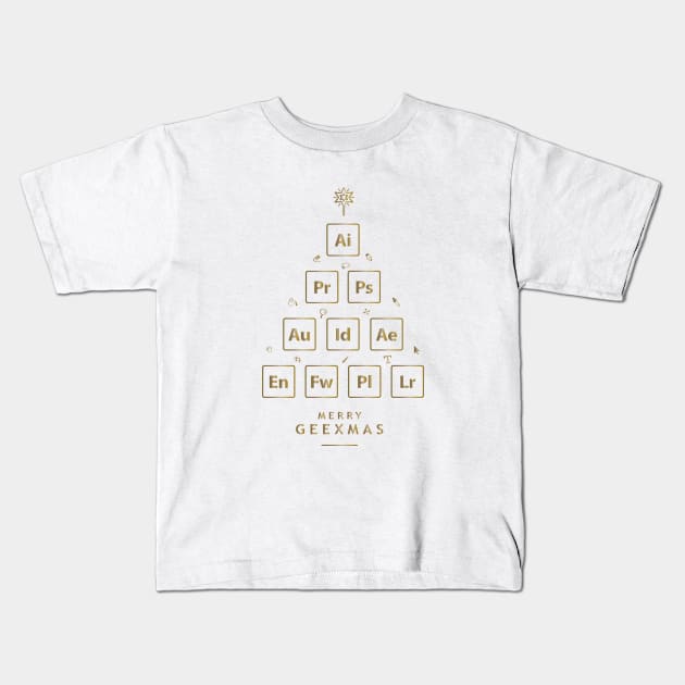 Merry christmas - Merry geexmas - Designers - Gold Edition Kids T-Shirt by LucioDarkTees